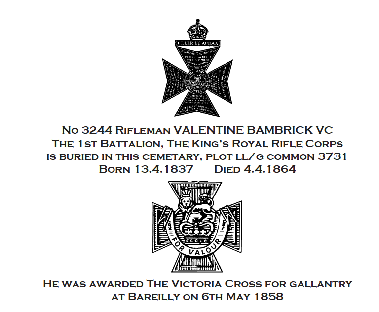 Memorial to Valentine Bambrick VC 2002