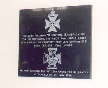 Memorial to Valentine Bambrick VC 2002