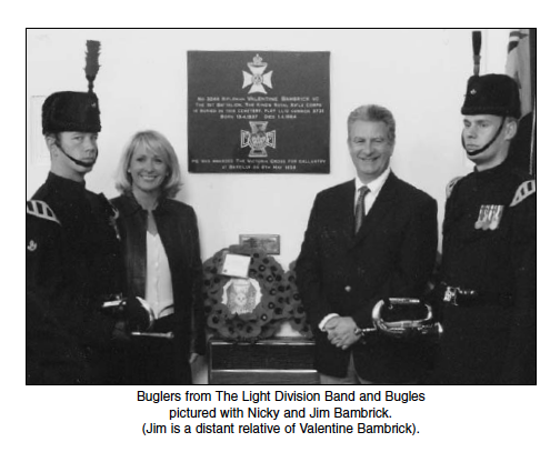 Memorial to Valentine Bambrick VC 2002