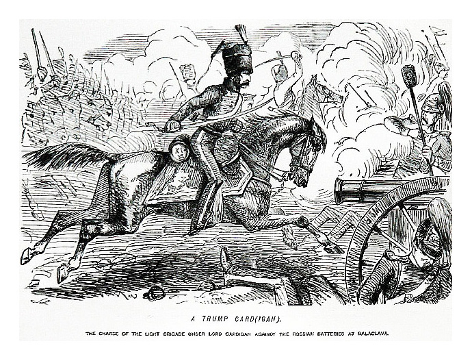 Punch cartoon: Cardigan arriving at the guns