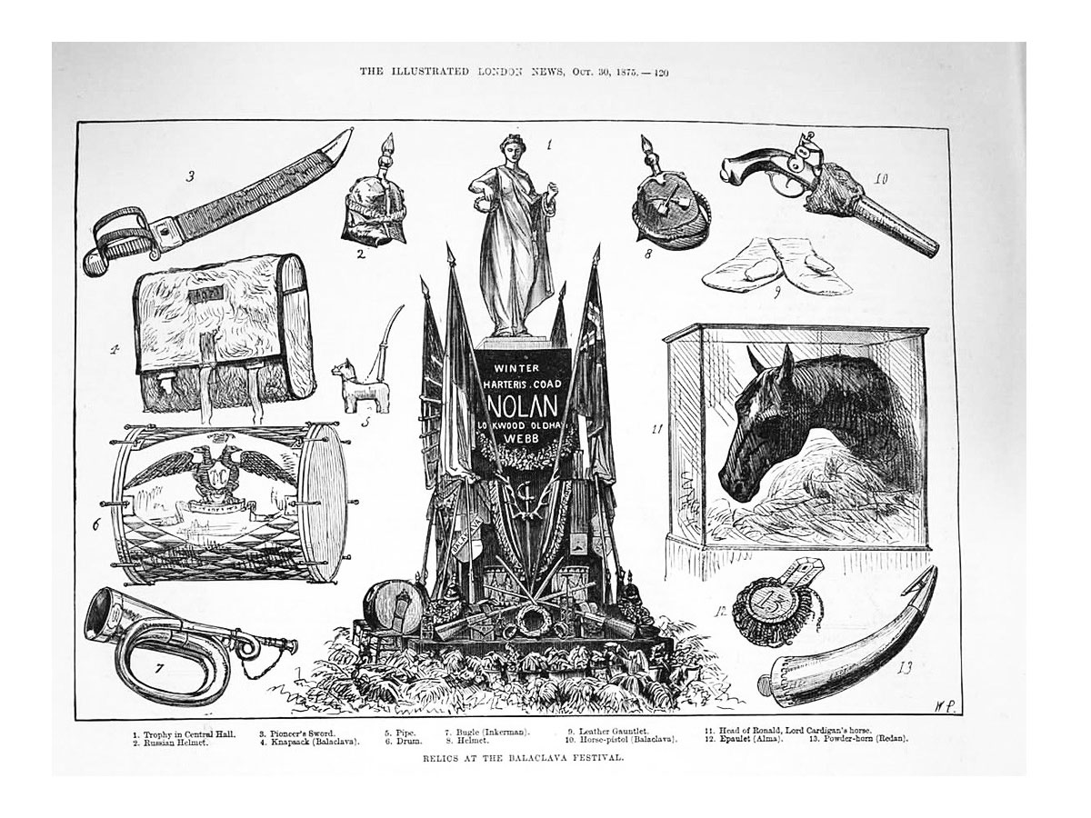 ILN Balaclava Relics, including the head of Cardigan's horse Ronald, 30 October 1875