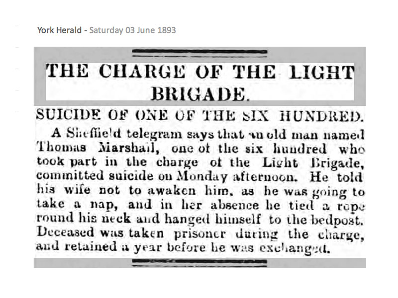  Death of Thomas Marshall, 17th Lancers. Click to enlarge.