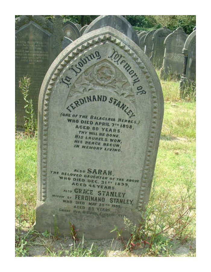 FindaGrave: Ferdinand Stanley's headstone in Weaste Cemetery (photo: 